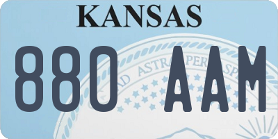 KS license plate 880AAM
