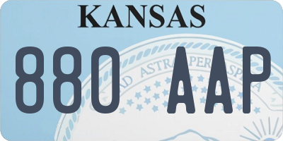 KS license plate 880AAP