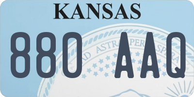 KS license plate 880AAQ