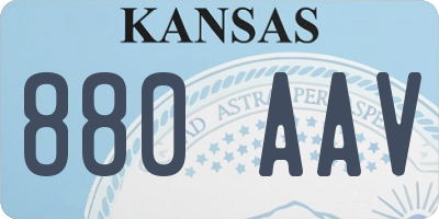 KS license plate 880AAV