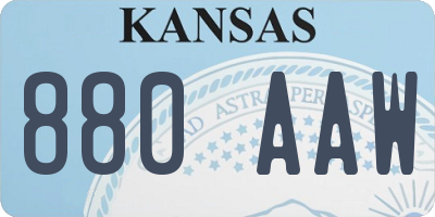 KS license plate 880AAW