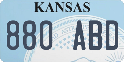 KS license plate 880ABD