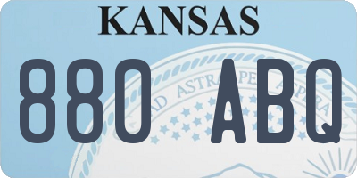 KS license plate 880ABQ