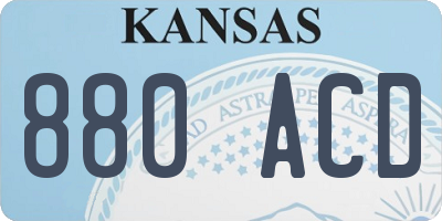 KS license plate 880ACD