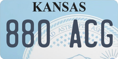 KS license plate 880ACG