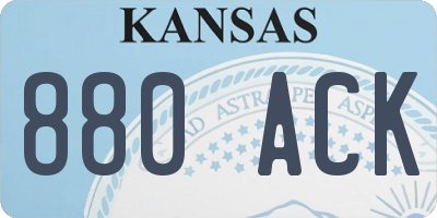 KS license plate 880ACK