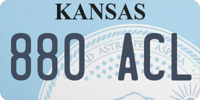 KS license plate 880ACL