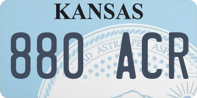 KS license plate 880ACR