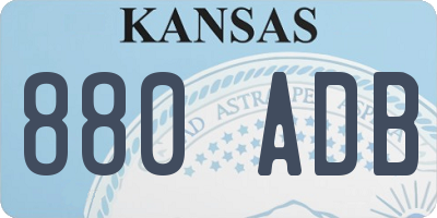 KS license plate 880ADB