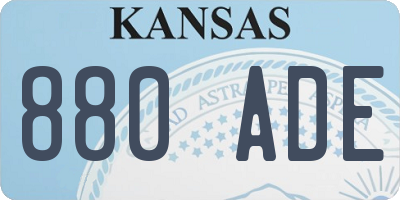 KS license plate 880ADE