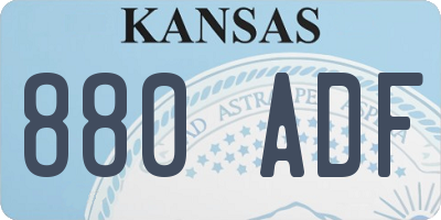 KS license plate 880ADF