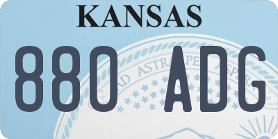 KS license plate 880ADG