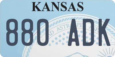 KS license plate 880ADK