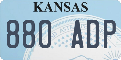 KS license plate 880ADP