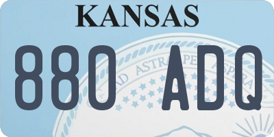 KS license plate 880ADQ