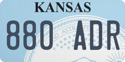 KS license plate 880ADR