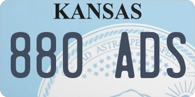 KS license plate 880ADS