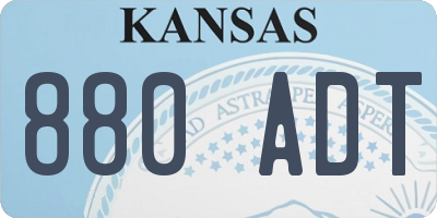 KS license plate 880ADT