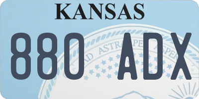 KS license plate 880ADX