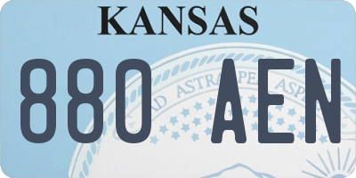 KS license plate 880AEN