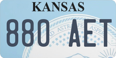 KS license plate 880AET
