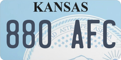KS license plate 880AFC