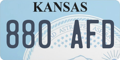 KS license plate 880AFD