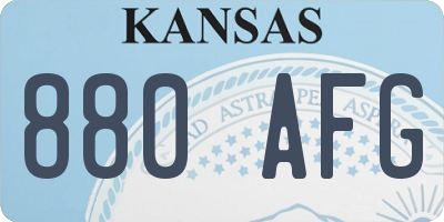 KS license plate 880AFG