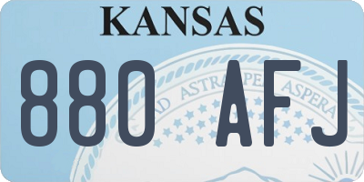KS license plate 880AFJ