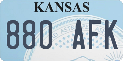 KS license plate 880AFK