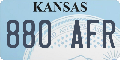 KS license plate 880AFR
