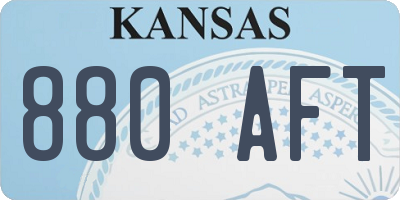 KS license plate 880AFT