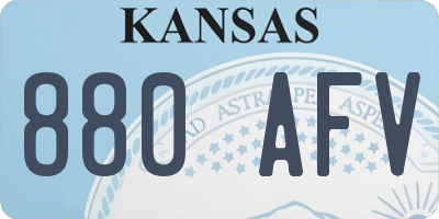 KS license plate 880AFV