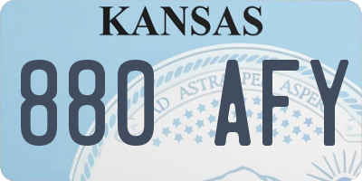 KS license plate 880AFY