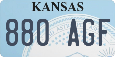 KS license plate 880AGF