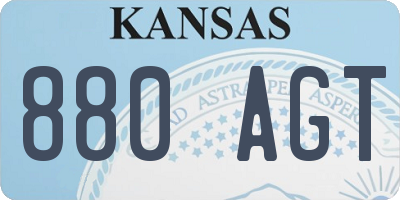 KS license plate 880AGT