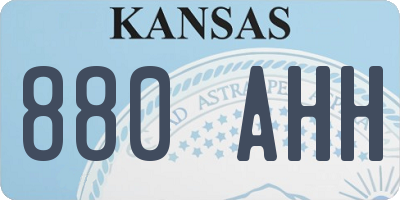 KS license plate 880AHH