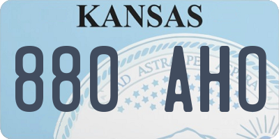 KS license plate 880AHO