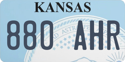 KS license plate 880AHR
