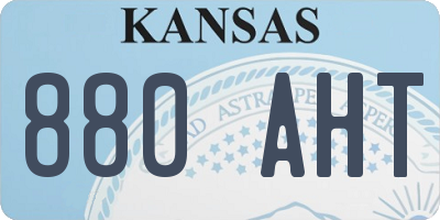 KS license plate 880AHT