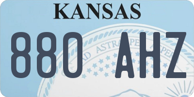 KS license plate 880AHZ