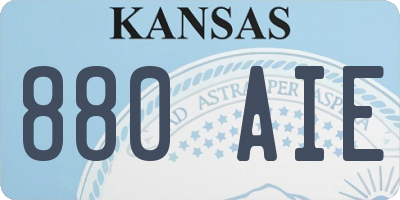 KS license plate 880AIE