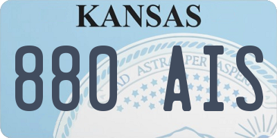 KS license plate 880AIS