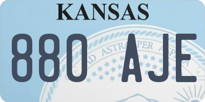 KS license plate 880AJE
