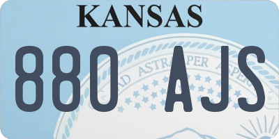 KS license plate 880AJS