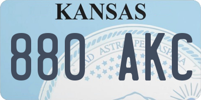 KS license plate 880AKC
