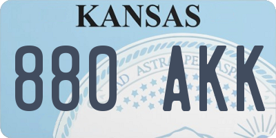 KS license plate 880AKK