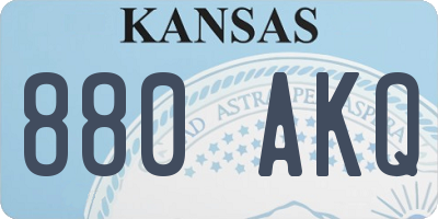 KS license plate 880AKQ