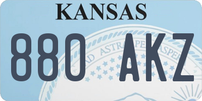 KS license plate 880AKZ