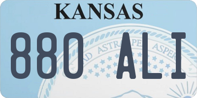 KS license plate 880ALI